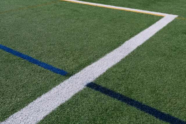 White lines on a sports field